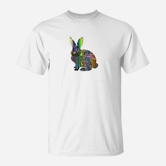 Colorful Rabbit Pet Owners Abstract Art Novelty Gift T-Shirt - Thegiftio UK