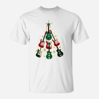 Cool Guitar Christmas Tree Guitar Lovers Christmas Tree T-Shirt | Crazezy UK