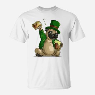 Cool Irish Leprechaun Pug St Patrick's Day Shirt Funny Gift T-Shirt | Crazezy