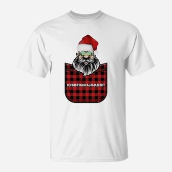 Cool Santa Claus Christmas Pajama Funny Santa Hat Costume T-Shirt | Crazezy DE
