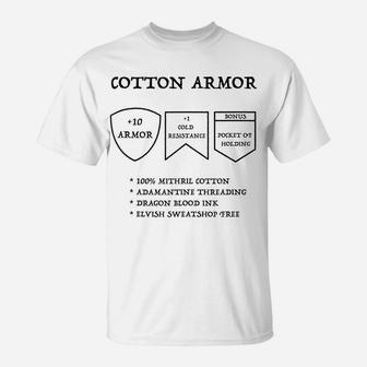 Cotton Armor Rpg D20 Dice Gamer Nerdy Costume T-Shirt | Crazezy