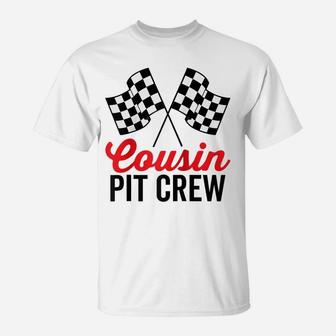 Cousin Pit Crew For Racing Family Party Funny Team Costume Raglan Baseball Tee T-Shirt | Crazezy UK
