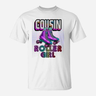 Cousin Roller Girl Roller Skating Birthday Matching Family T-Shirt | Crazezy
