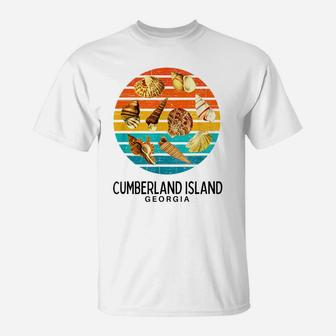 Cumberland Island Ga Beach Shells Retro Novelty T-Shirt | Crazezy
