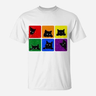 Cute Black Cat Lgbt Rainbow Gay Pride Cat Lovers T-Shirt | Crazezy CA