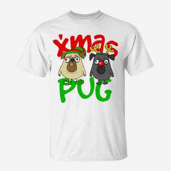 Cute Christmas Pugs Owner Pug Lover Xmas Dog Dad Dog Mom T-Shirt | Crazezy DE