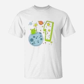 Cute First Birthday Alien In Space Baby T-Shirt | Crazezy CA