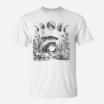 Cute Frog Mushroom Moon T-Shirt | Crazezy