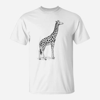 Cute Giraffe Hoodie Motif Africa Painting Pencil Drawing Sweatshirt T-Shirt | Crazezy