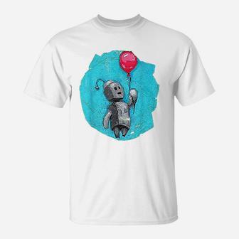 Cute Gray Robot Balloon Scifi Robot T-Shirt - Thegiftio