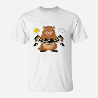 Cute Happy Groundhog Day Event Awesome Gift T-Shirt - Seseable