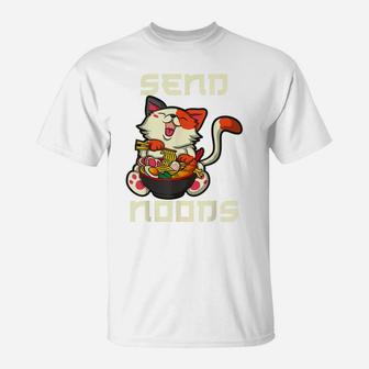 Cute Kawaii Anime Cat Shirt Ramen Noodles Japanese Gift T-Shirt | Crazezy