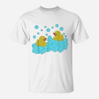 Cute Yellow Rubber Duck Duckie Bath Toys Rubber Ducky T-Shirt - Thegiftio