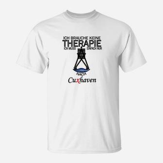 Cuxhaven-Therapie Herren T-Shirt, Lustiges Spruch Tee - Seseable