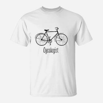 Cycologist Funny Psychology Biking Cyclist Gift For Biker T-Shirt | Crazezy