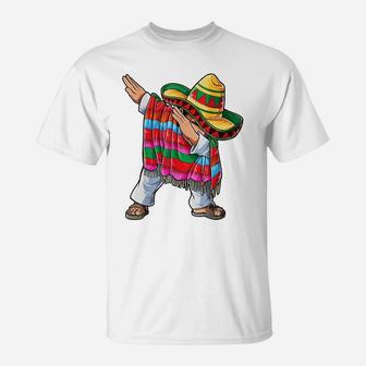 Dabbing Mexican Poncho Cinco De Mayo Men Sombrero Funny Dab T-Shirt | Crazezy