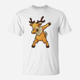Dabbing Reindeer Christmas Funny Deer Xmas Dab Gifts Boys T-Shirt | Crazezy UK