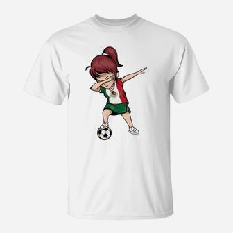 Dabbing Soccer Girl Mexico Jersey Hoodie - Mexican Football T-Shirt | Crazezy