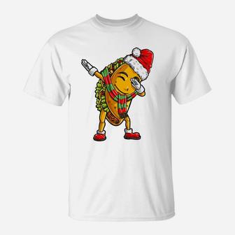 Dabbing Taco Santa Christmas Kids Boys Men Dab Xmas Gifts Sweatshirt T-Shirt | Crazezy