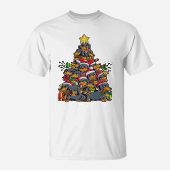 Dachshund Christmas Tree Dog Xmas Gift Santa Boys Kids Girls T-Shirt | Crazezy CA