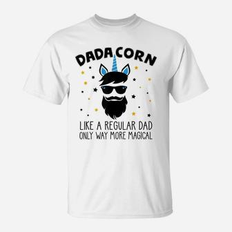 Dadacorn Gift Father's Day Daddy Beard Graphic Dad Unicorn T-Shirt | Crazezy CA