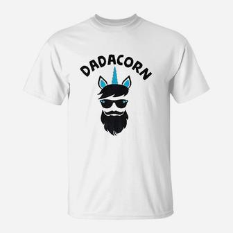 Dadacorn Unicorn Dad Beard Gift For Daddy Unicorn T-Shirt | Crazezy CA
