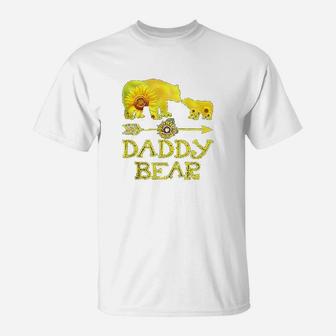 Daddy Bear Mothers Day Sunflower Family Gift T-Shirt | Crazezy AU
