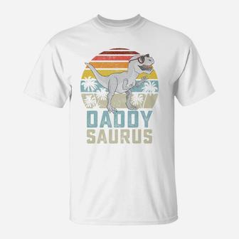 Daddysaurus T Rex Dinosaur Daddy Saurus Family Matching T-Shirt | Crazezy