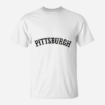 Daxton Retro Pittsburgh Arch Font T-Shirt | Crazezy AU