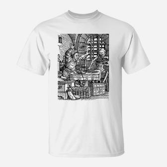 Death Of Miser Rich Man Hans Holbein Wood Engraving On Shirt T-Shirt | Crazezy