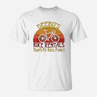Deebos Bike Rentals Vintage Bike Rider Funny Gift T-Shirt | Crazezy DE