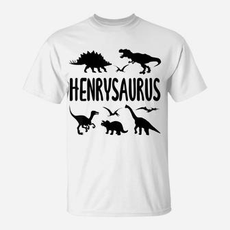 Dinosaur T Rex Henry Henrysaurus Boys Dino Name T-Shirt | Crazezy CA
