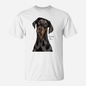 Doberman Shirt Doberman Pinscher Dog Mom Dad Love Pet Puppy T-Shirt | Crazezy AU