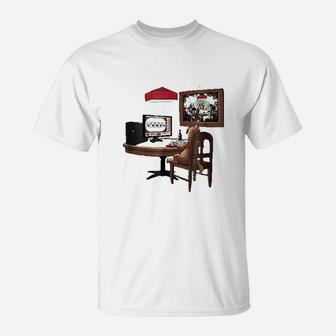 Dog Playing Online T-Shirt | Crazezy