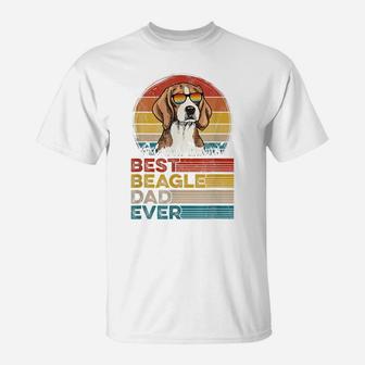 Dog Vintage Best Beagle Dad Ever Fathers Day Puppy Dog Dad T-Shirt | Crazezy