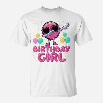 Donut Birthday Girls - Dabbing Donut Girl Birthday Party T-Shirt | Crazezy