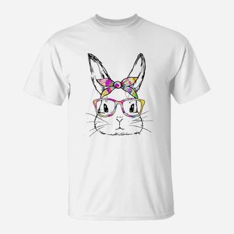 Dy Cute Bunny Face Tie Dye Glasses Easter Day T-Shirt | Crazezy