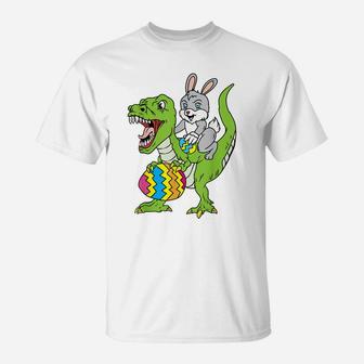 Easter Bunny Dinosaur Boys Girls Kids Dino Lover T-Shirt | Crazezy UK