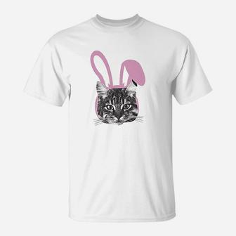 Easter Cat Funny Kitten In Bunny Ears Cute Lover Spring T-Shirt | Crazezy