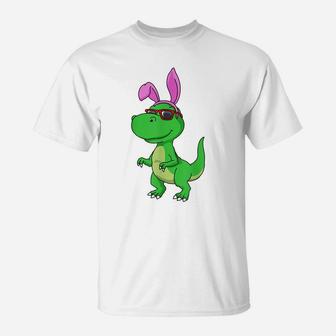 Easter Shirt T Rex Dinosaur Egg Hunting Easter Bunny T-Shirt | Crazezy CA