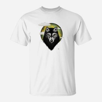 Einsamer Wolf Rudel Alpha Mond Geschenkidee Für Wolfsmenschen T-Shirt - Seseable