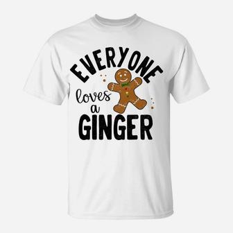 Everyone Loves A Ginger Gingerbread Man Christmas Pajama Sweatshirt T-Shirt | Crazezy