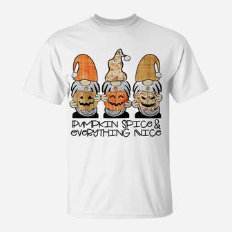 Fall Gnomes Pumpkin Spice & Everything Nice Cute Gnome Gift Raglan Baseball Tee T-Shirt | Crazezy DE