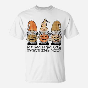 Fall Gnomes Pumpkin Spice & Everything Nice Cute Gnome Gift T-Shirt | Crazezy CA