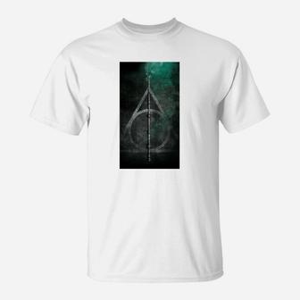 Fantasy-Bogen-Motiv T-Shirt in Weiß, Magische Bogenschütze Grafik - Seseable