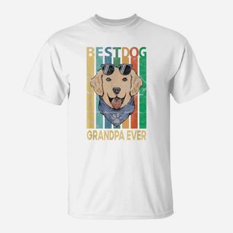 Fathers Day Best Dog Grandpa Ever Shirt Pet Lover Grandad T-Shirt | Crazezy