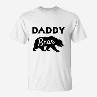 Fathers Day Gift From Wife Son Daughter Baby Kids Daddy Bear T-Shirt | Crazezy