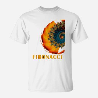Fibonacci Flower Circle For Mathematician Physicist Artists T-Shirt | Crazezy