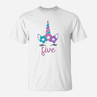 Five 5 Fifth 5Th Birthday Unicorn T-Shirt | Crazezy AU