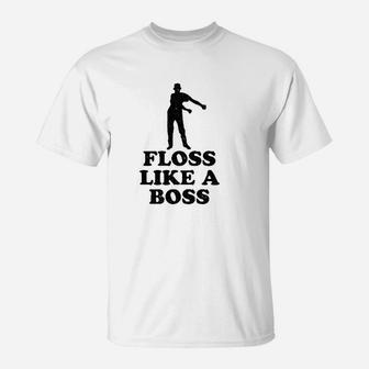 Floss Like A Boss Dance Silhouette T-Shirt | Crazezy
